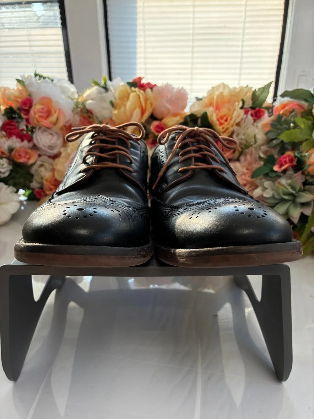 Johnston & Murphy J&M 1850 20-1355 Black Leather Longwing Derby Shoes 12M
